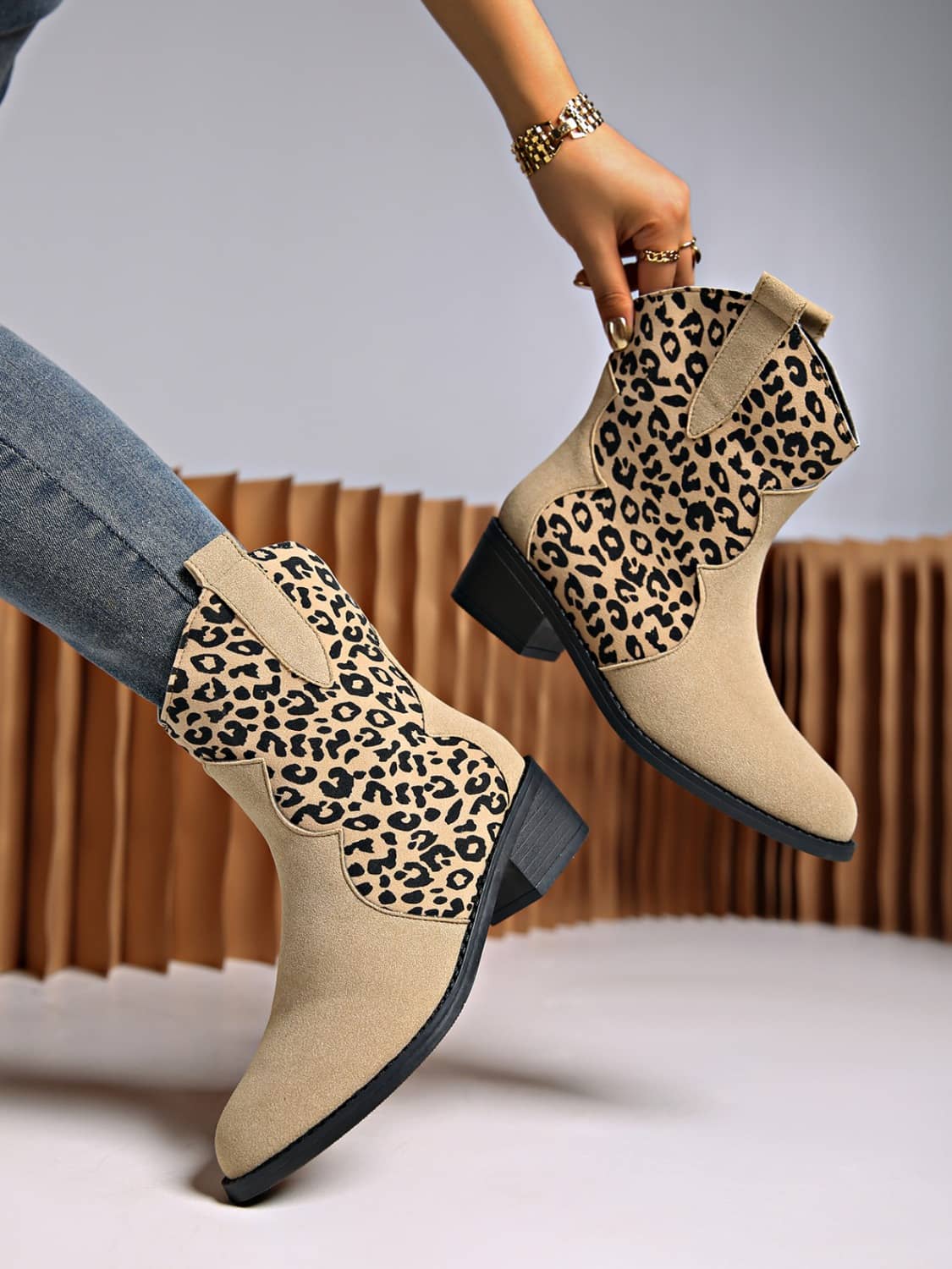 women's leopard ankle boots