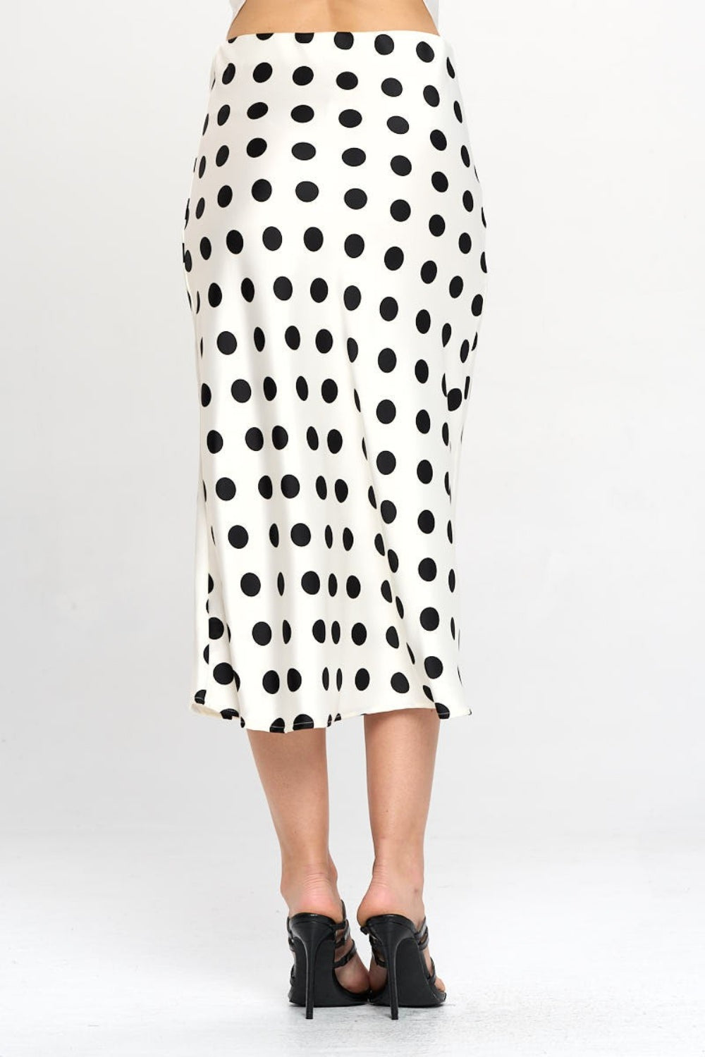 polka dot midi skirt