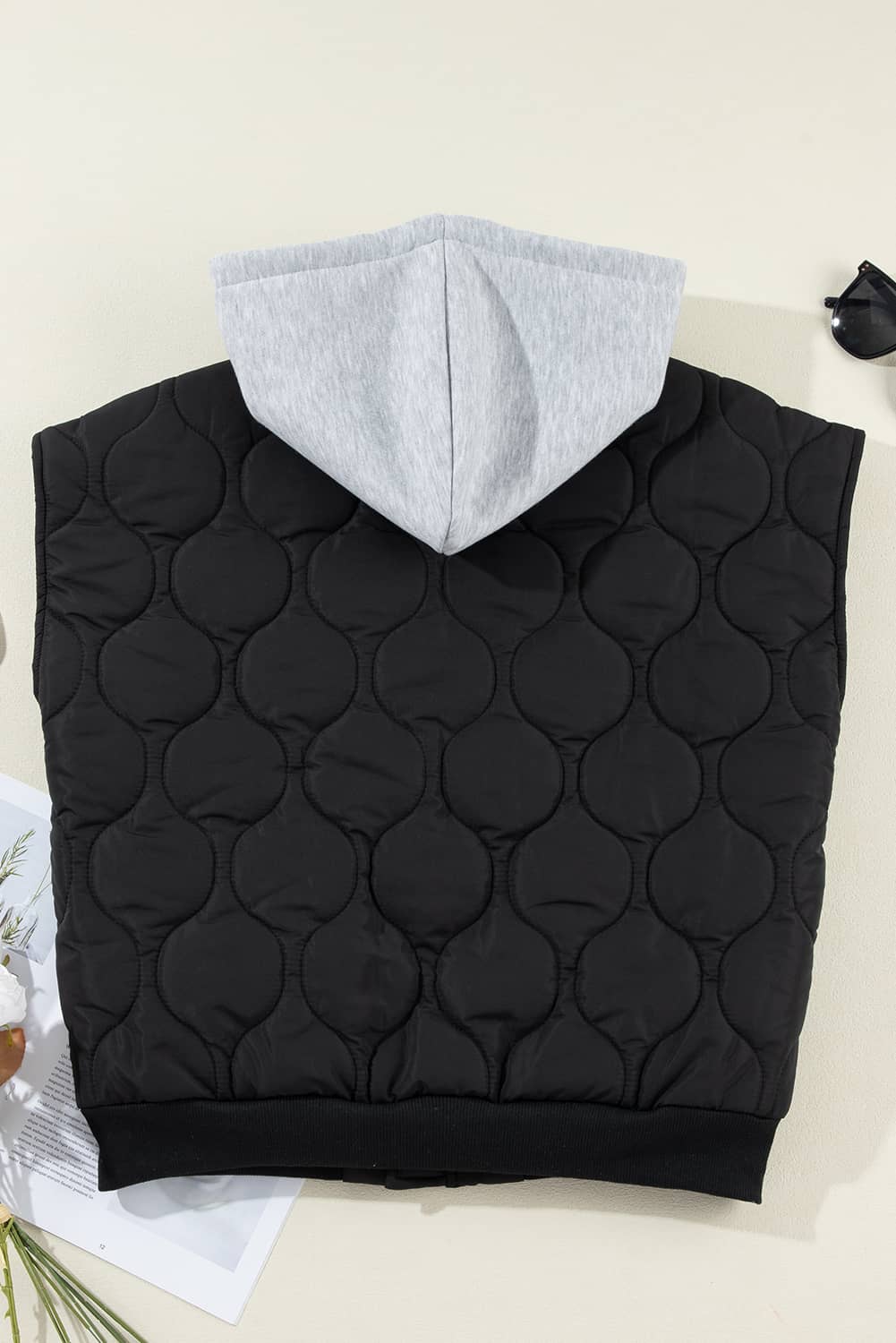 women's hooded puffer vest