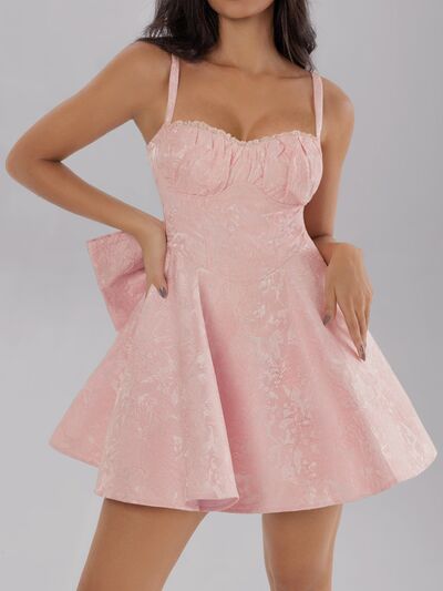 pink mini dress with bow