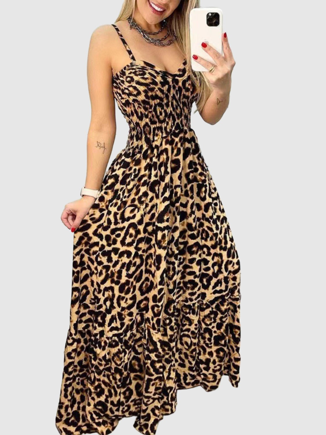 maxi leopard dress