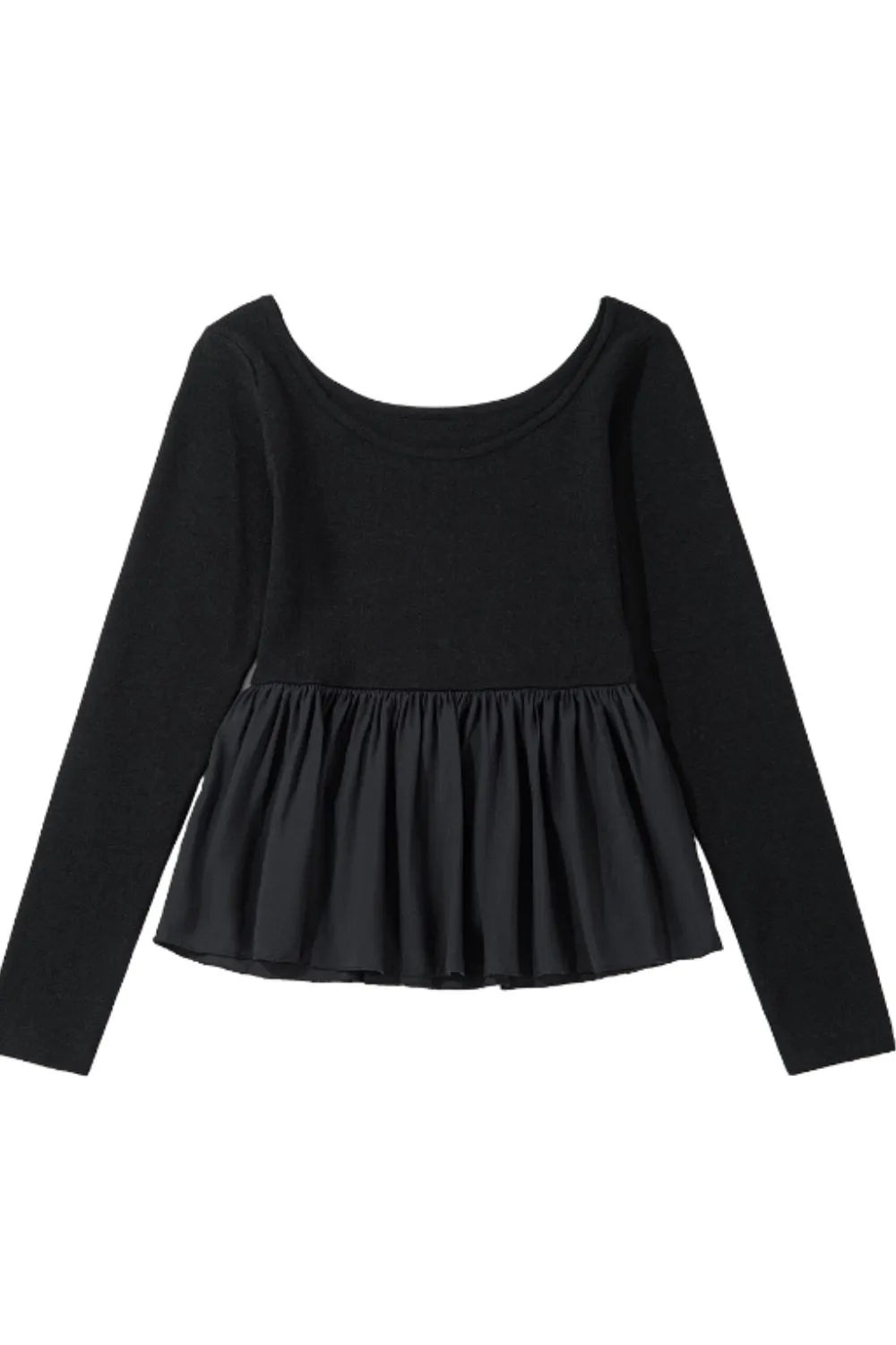 black long sleeve peplum top