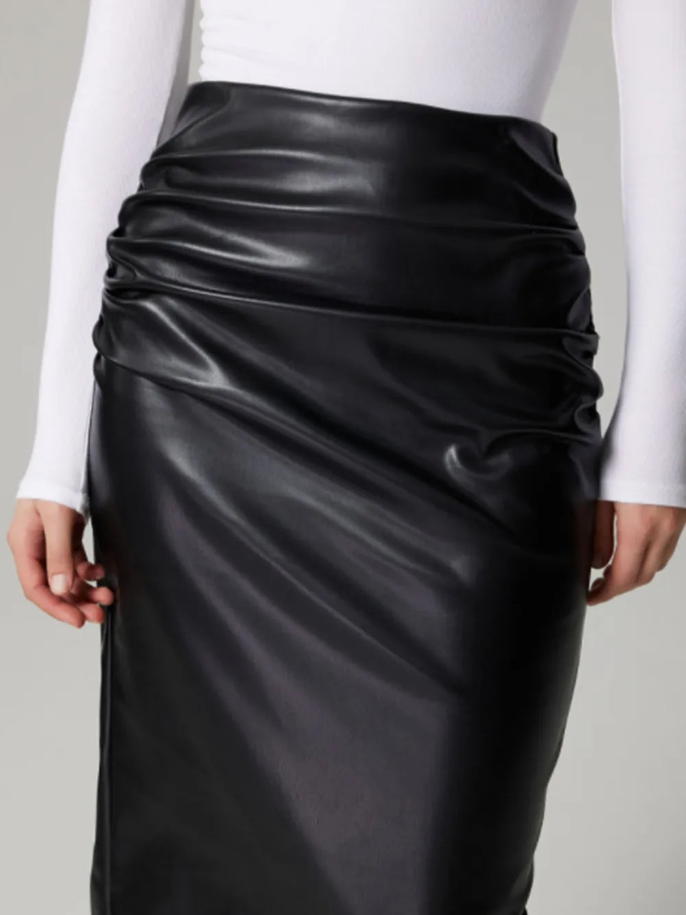 black midi skirt with slit