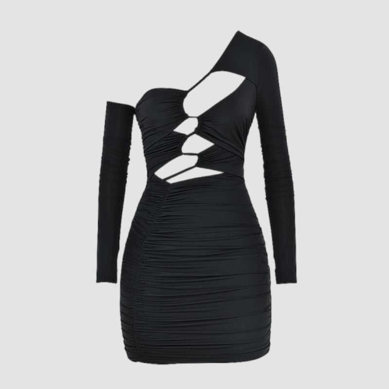 black bodycon cutout dress