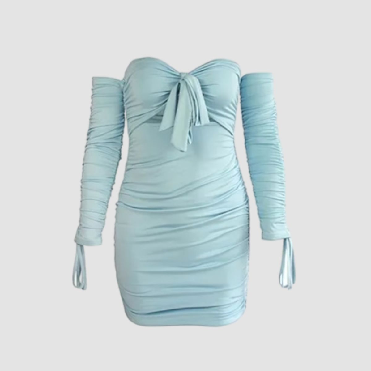 bodycon dress off shoulder light blue