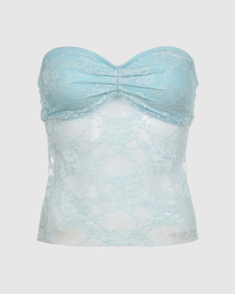 tube top lace Blue