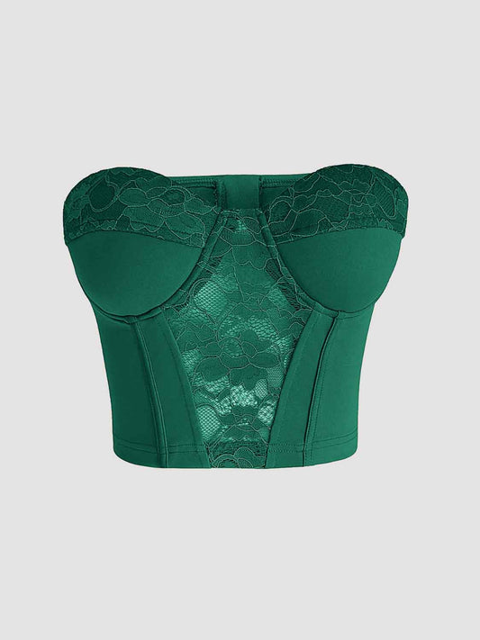 bustier strapless top Green