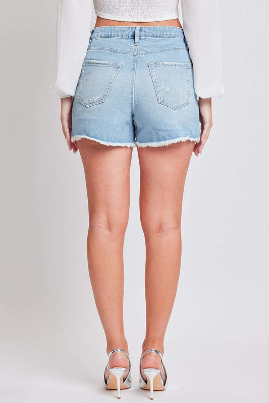 distressed denim shorts