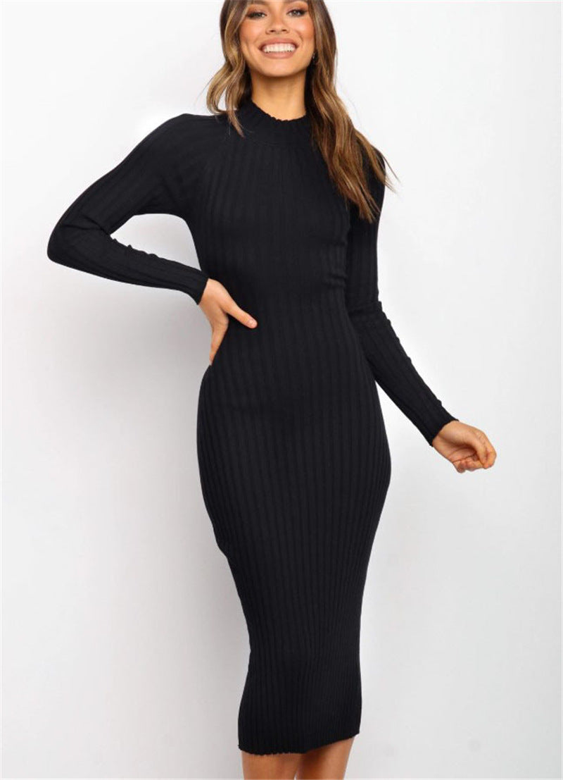 midi sweater dress Black