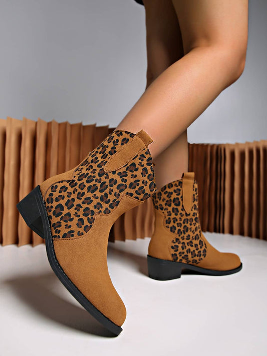 women's leopard ankle boots