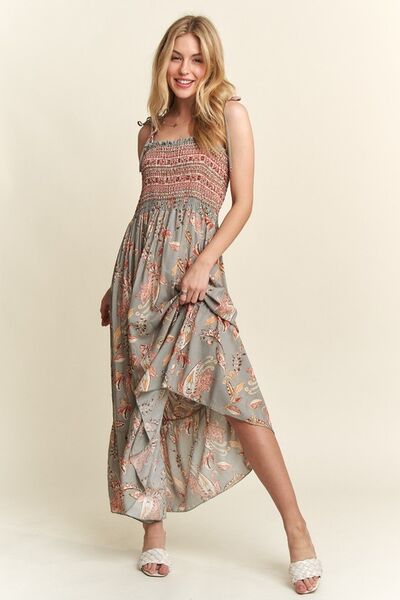 floral smocked maxi dress