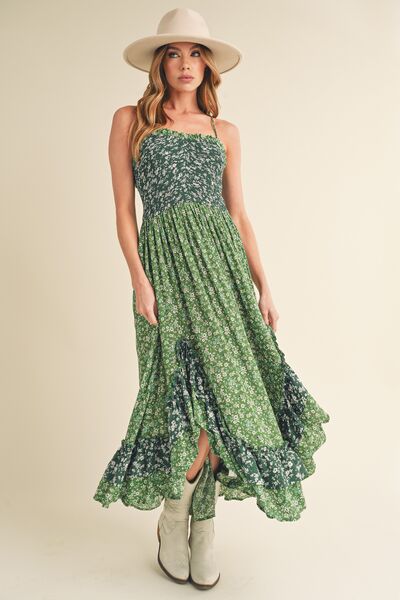 backless summer maxi dress Green