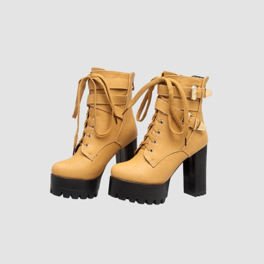 chunky heel bootie Yellow