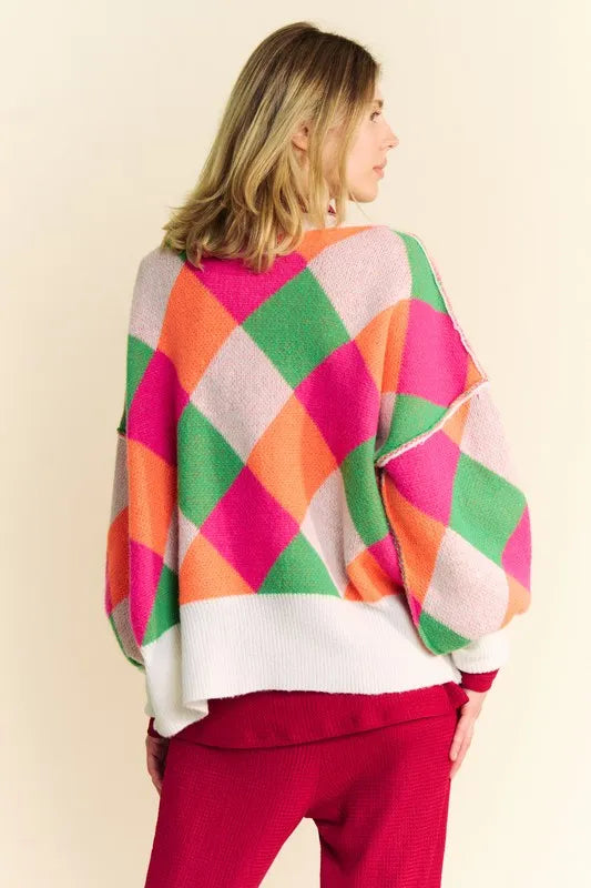 color block women's sweater