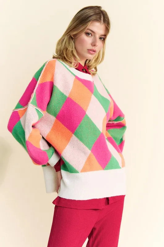 color block women's sweater