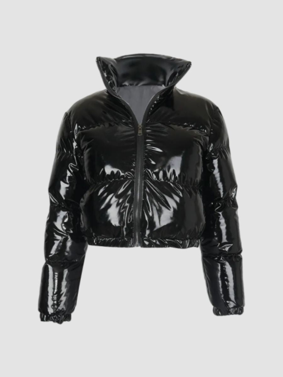 cropped puffer jacket Black