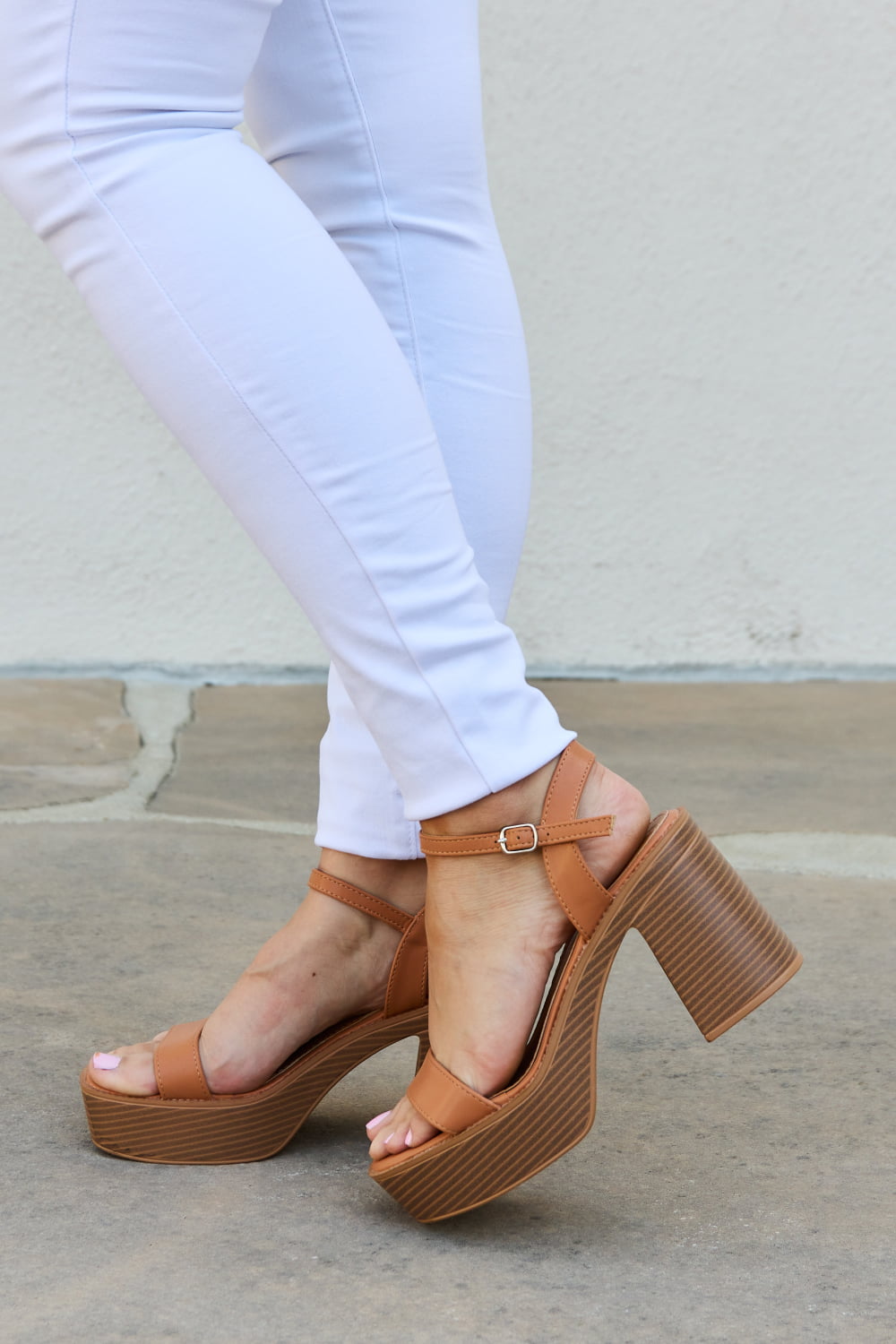 platform block heel sandals