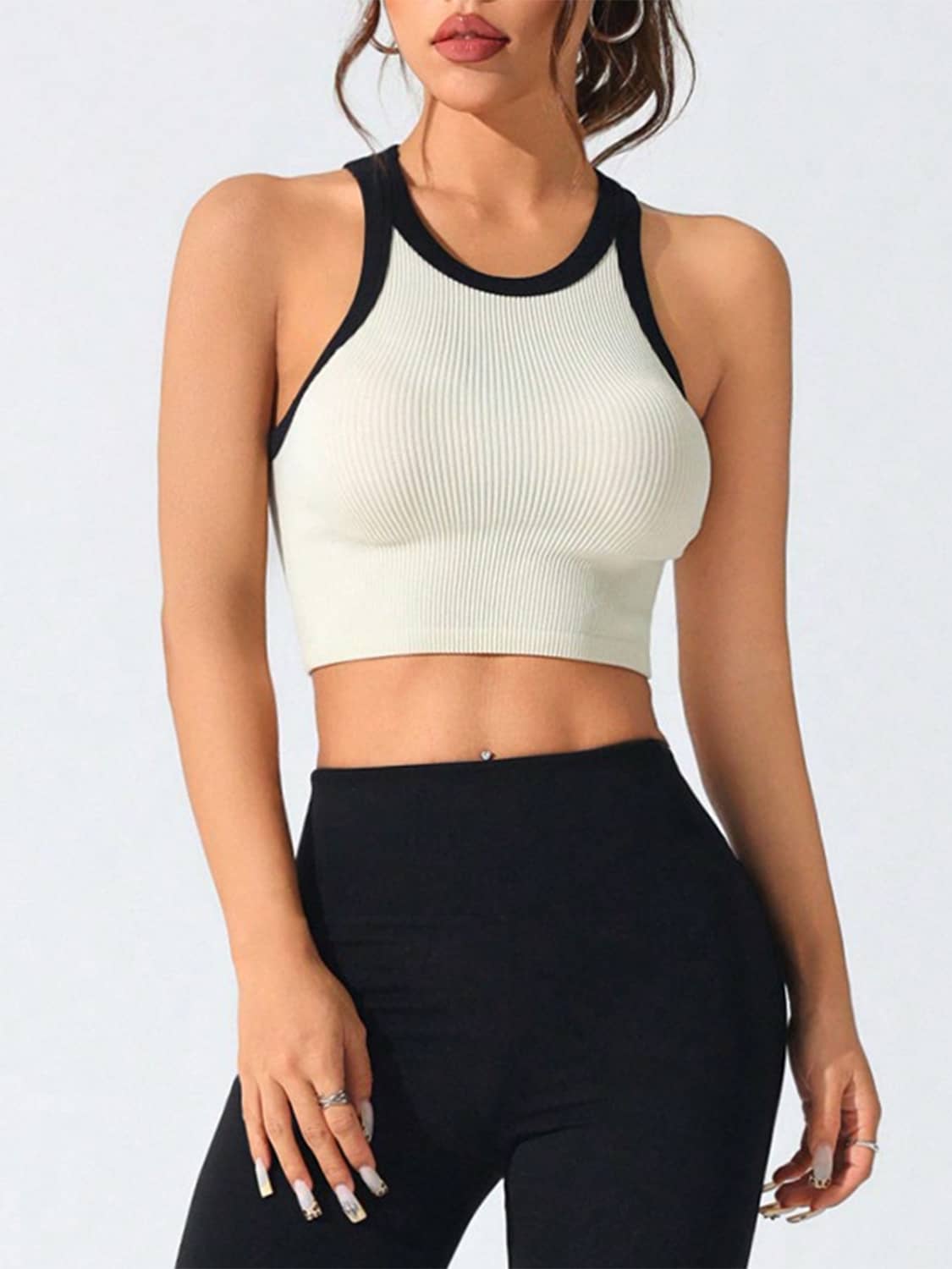 cropped workout tank