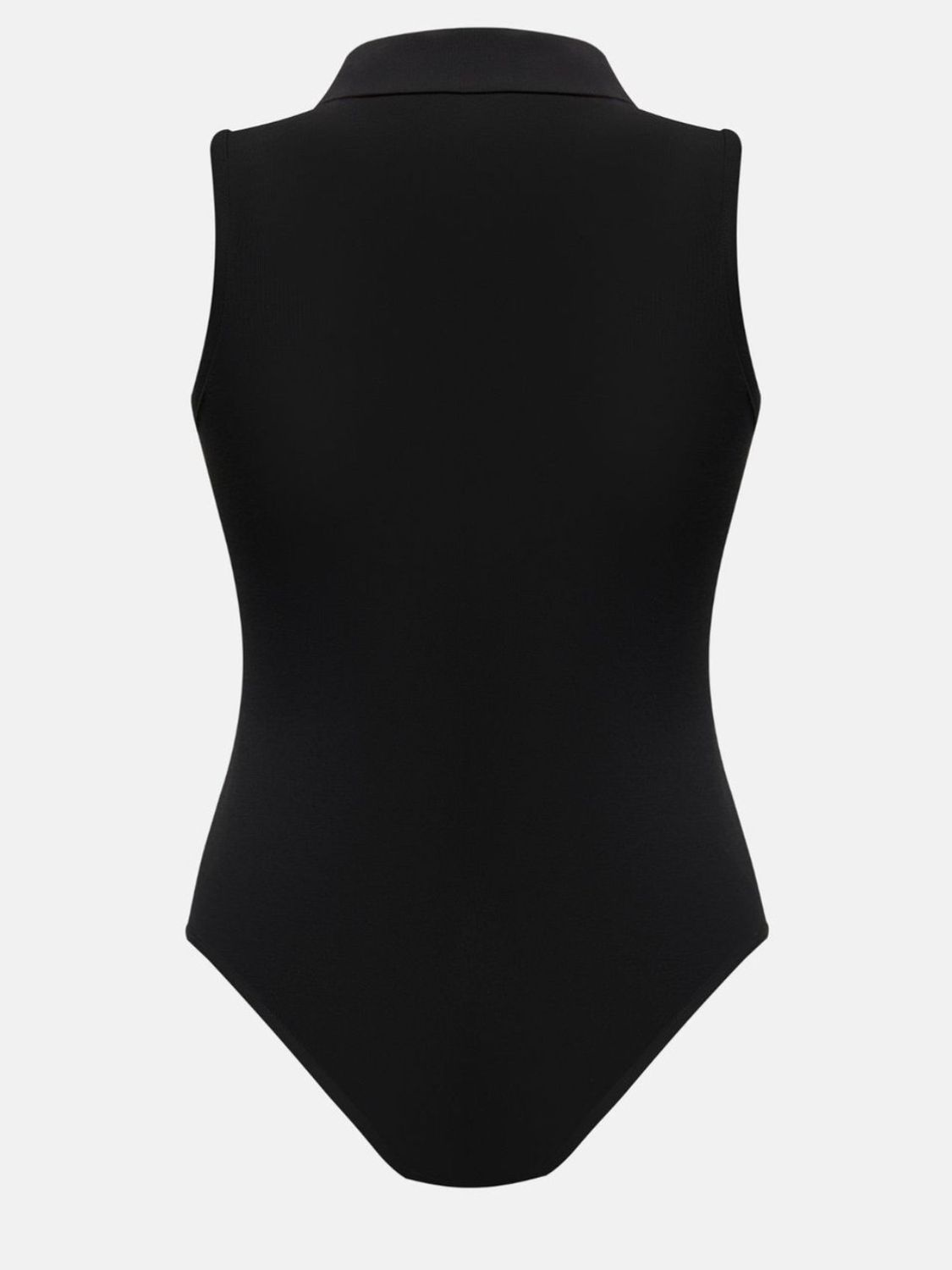 black sleeveless bodysuit