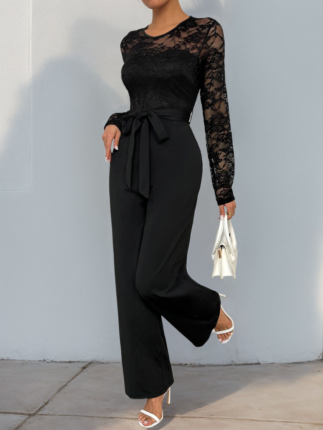 black long sleeve jumpsuit formal