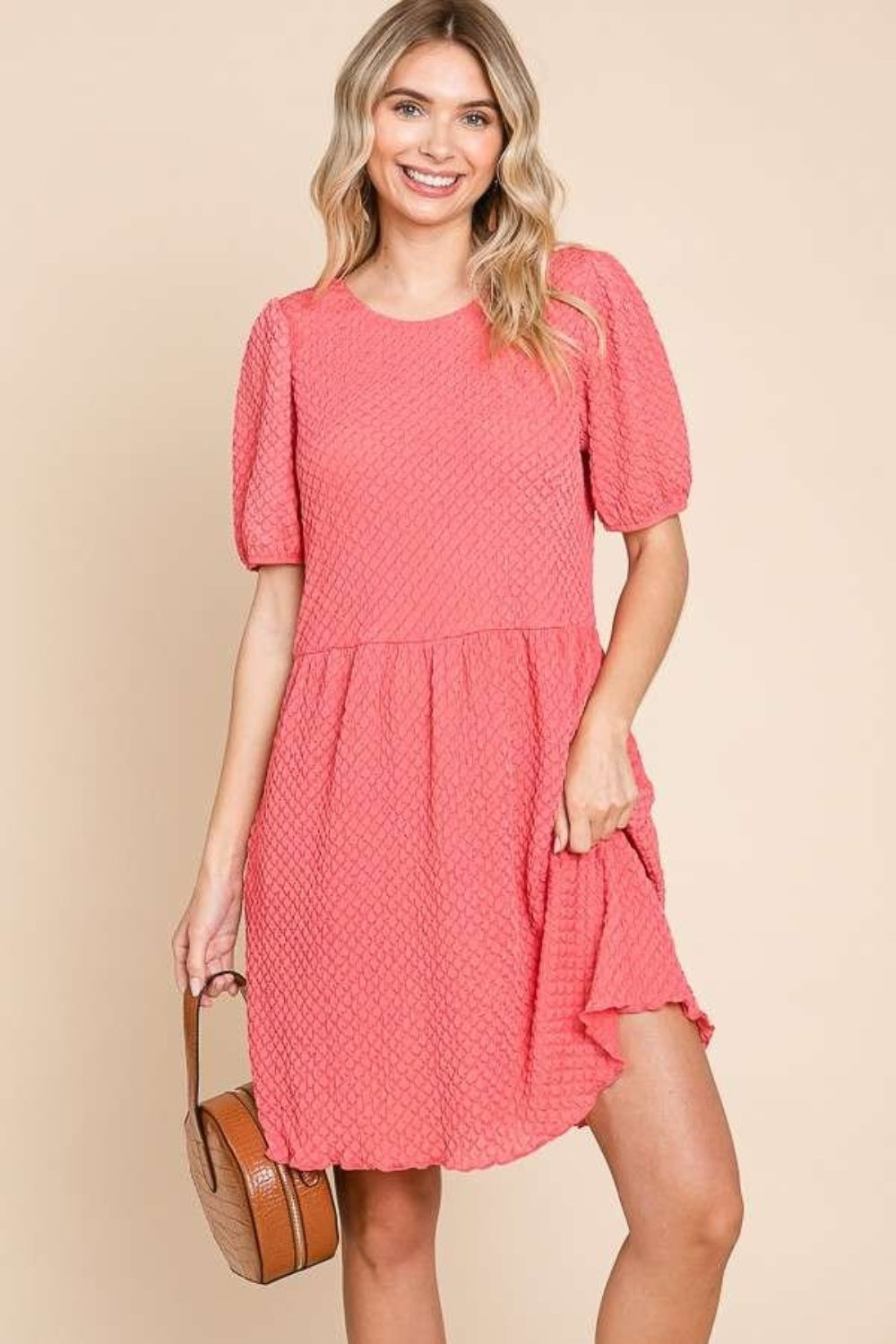 Full Size short sleeve midi dress