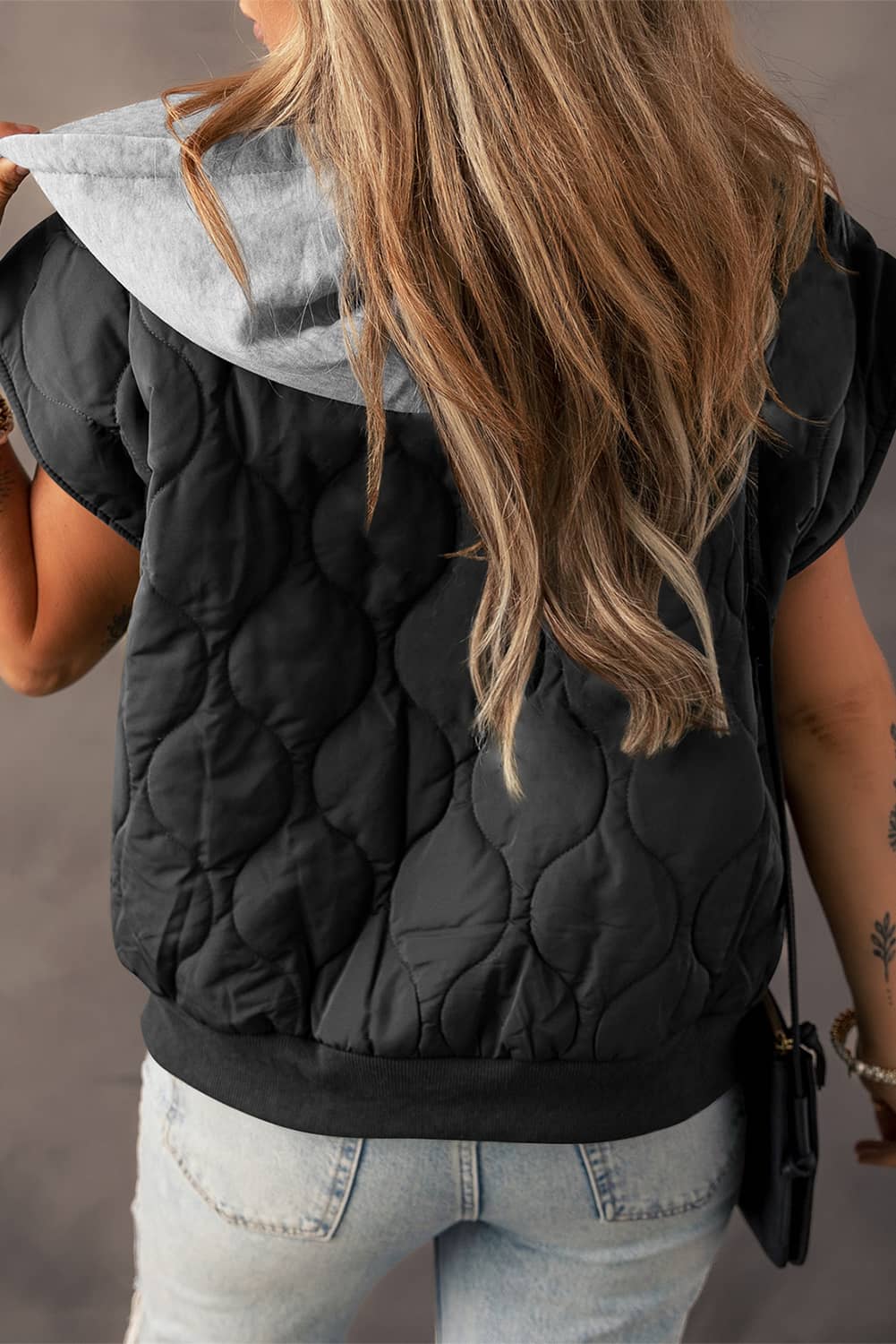 women's hooded puffer vest