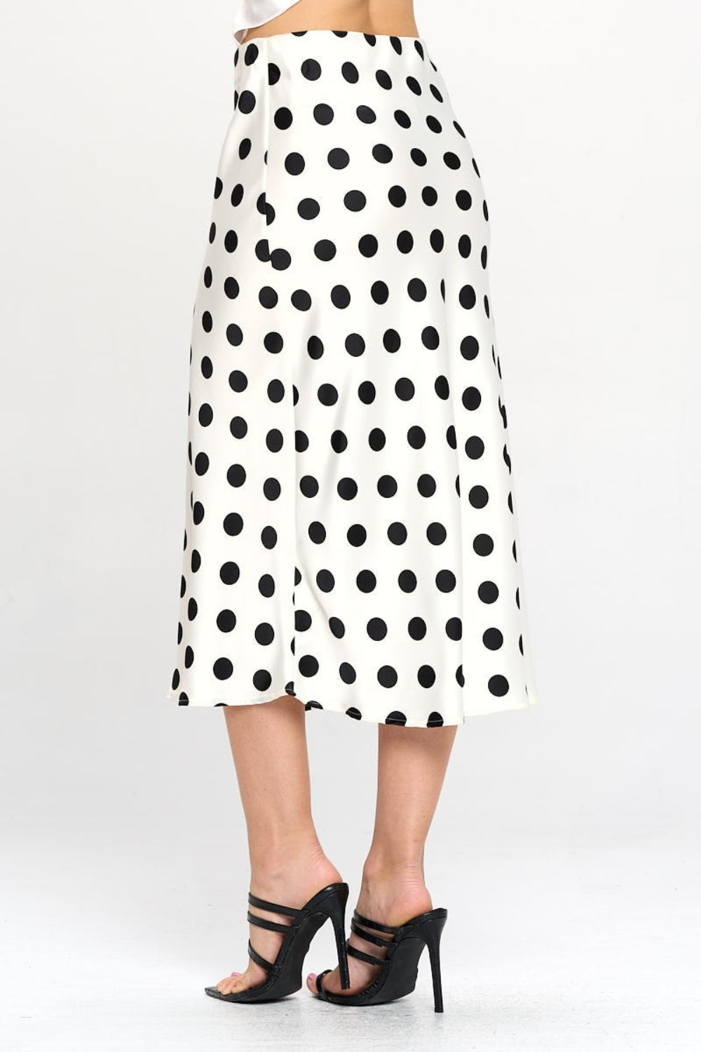 polka dot midi skirt