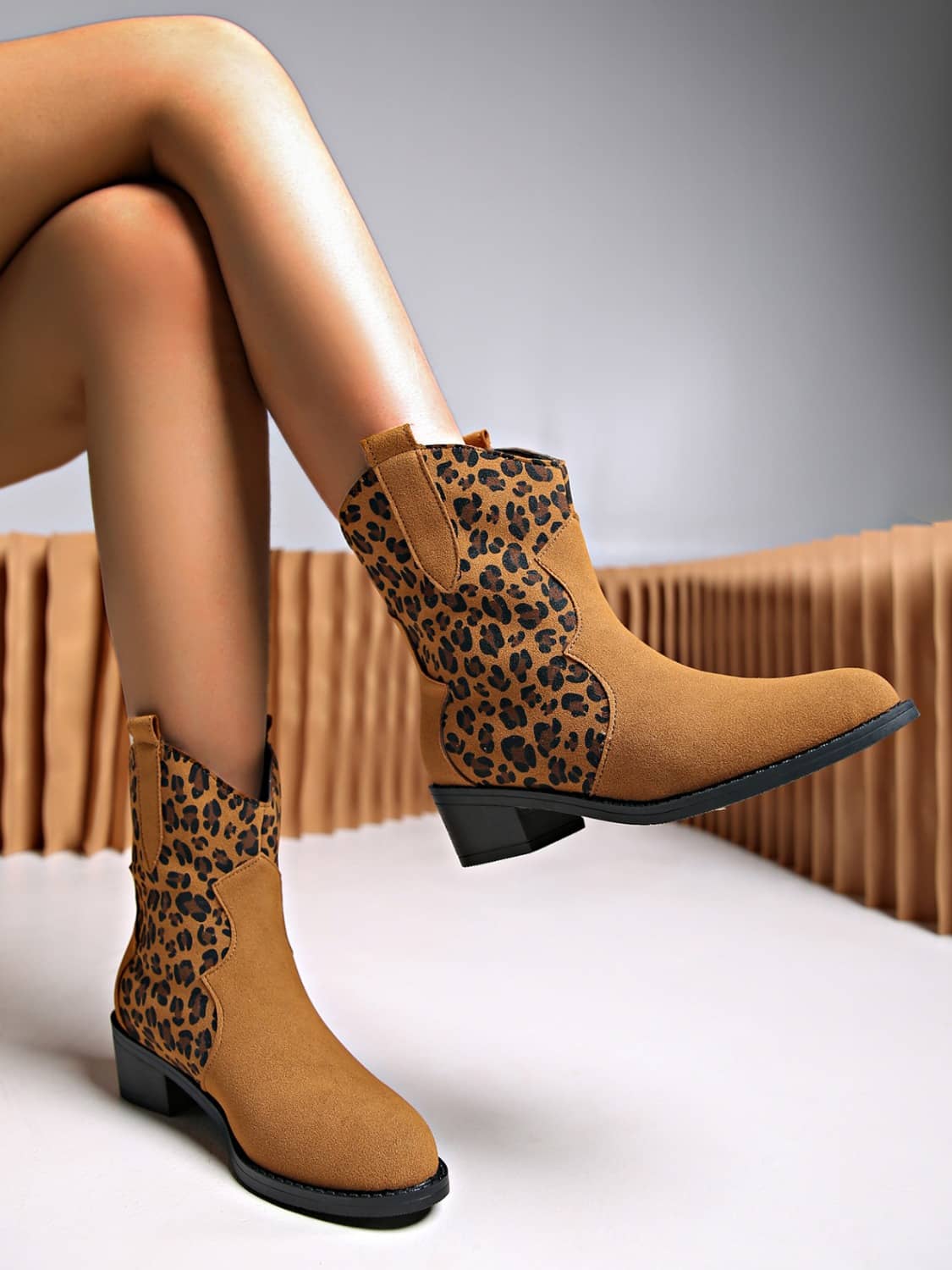 women's leopard ankle boots