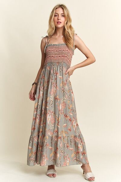 floral smocked maxi dress SAGE