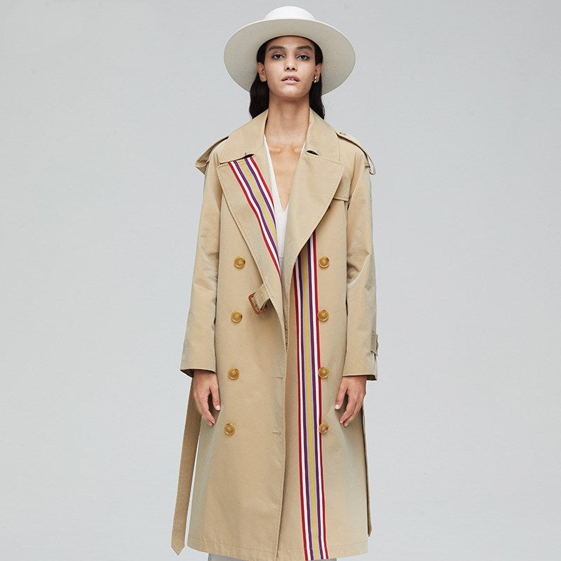 double breasted women's trench coat​