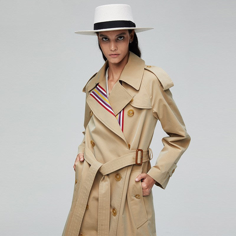 double breasted women's trench coat​