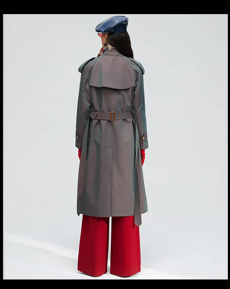 double breasted women's trench coat​