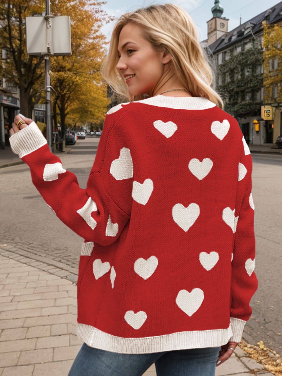 women's heart cardigan