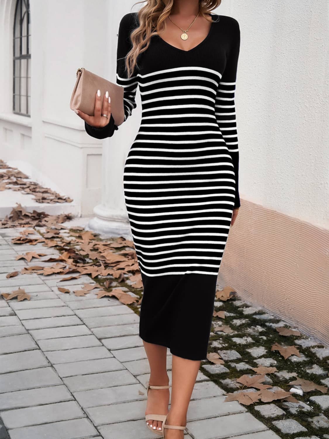 stripe sweater dress