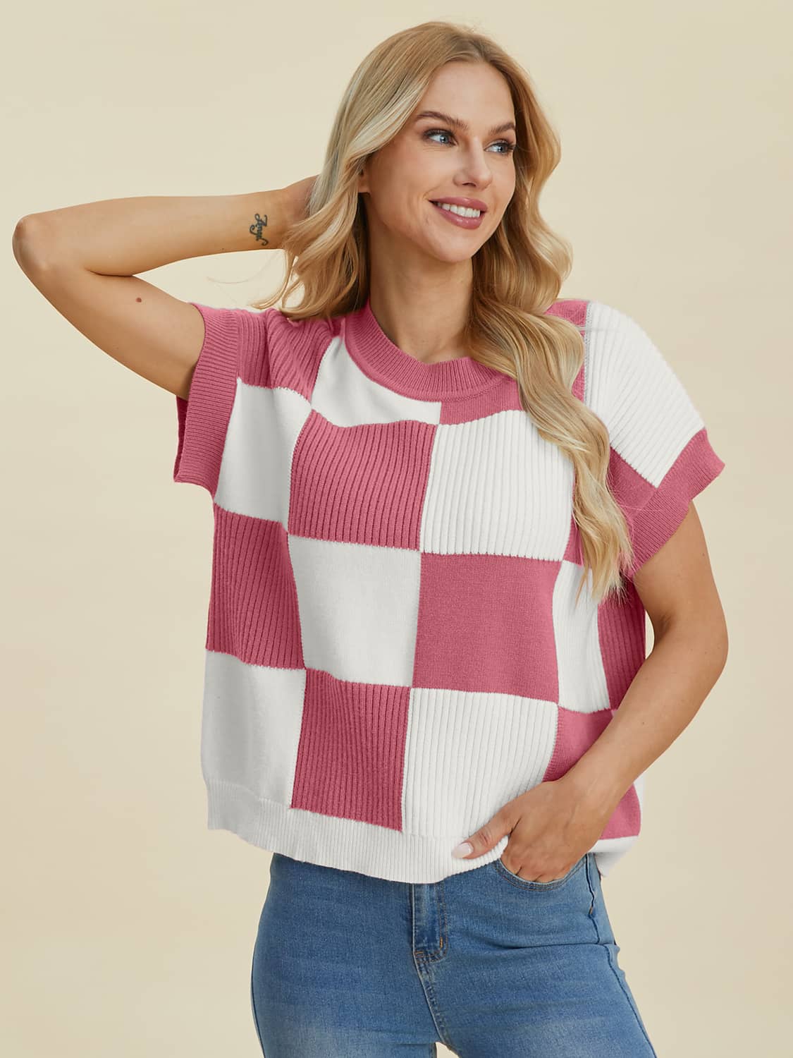 short sleeve sweater top