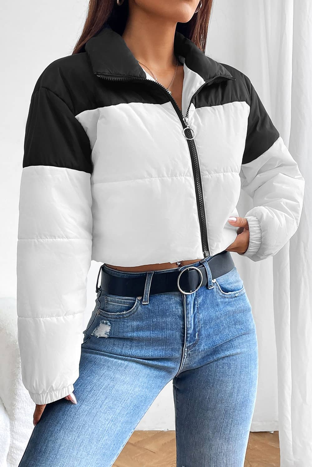 cropped puffer jacket women