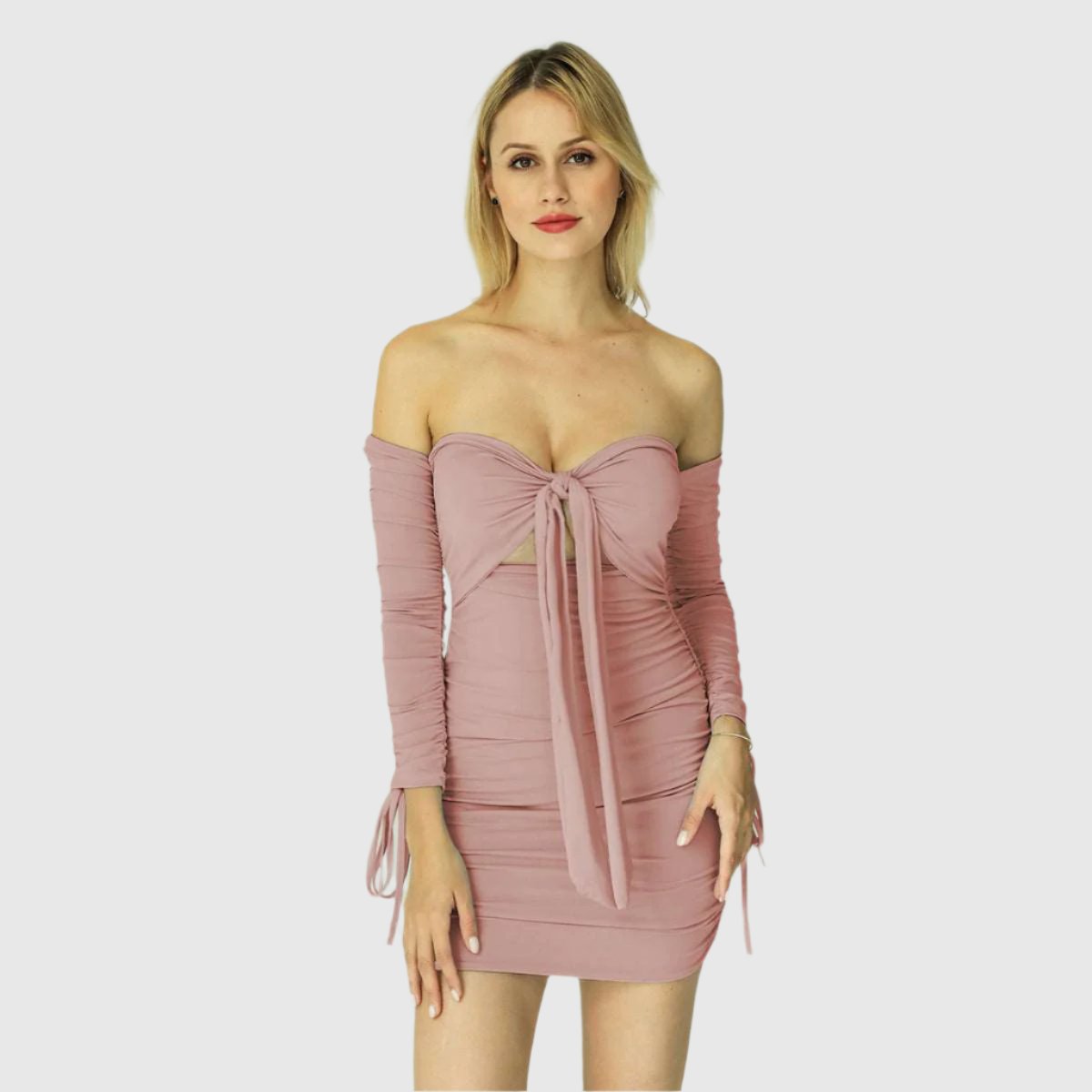 bodycon dress off shoulder Rose