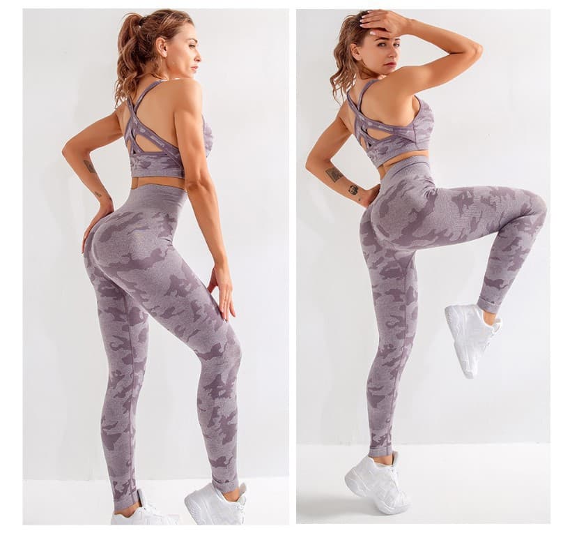 womens camouflage workout sets