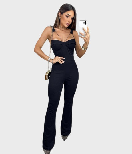 Formal Backless Jumpsuit Black