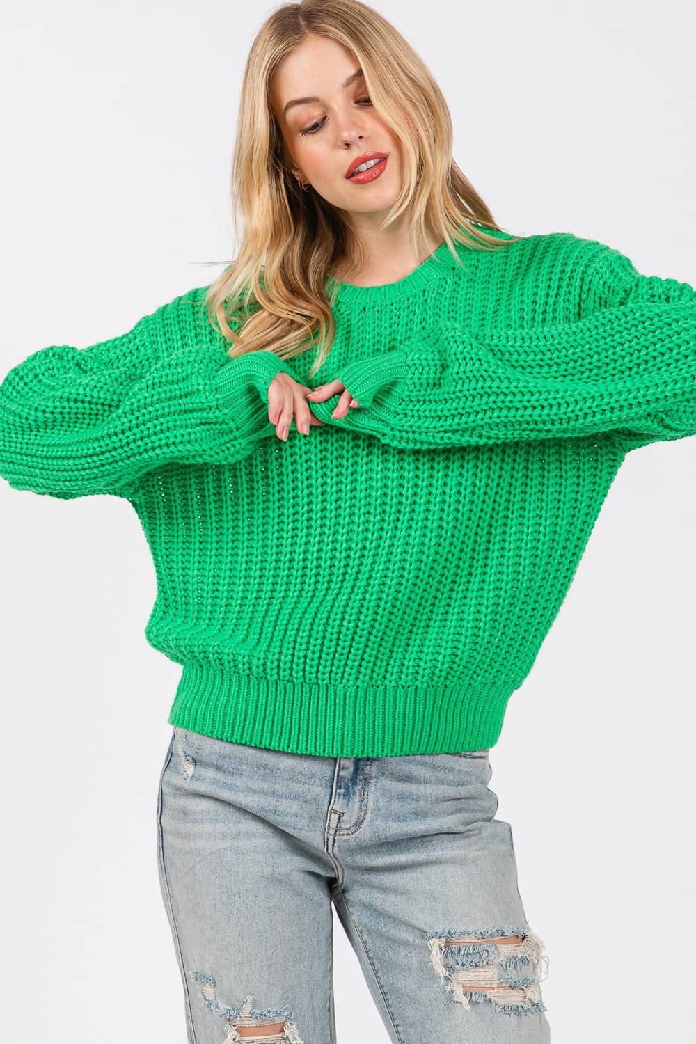 green sweater women