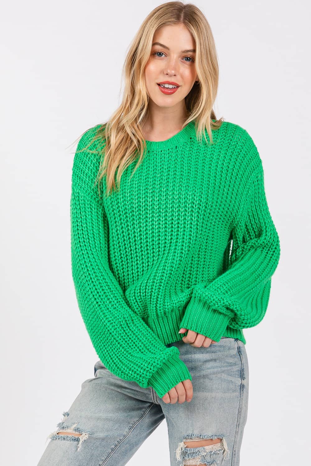 green sweater women Green