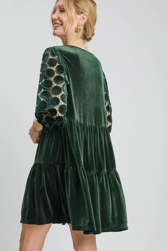 green velvet dress long sleeve