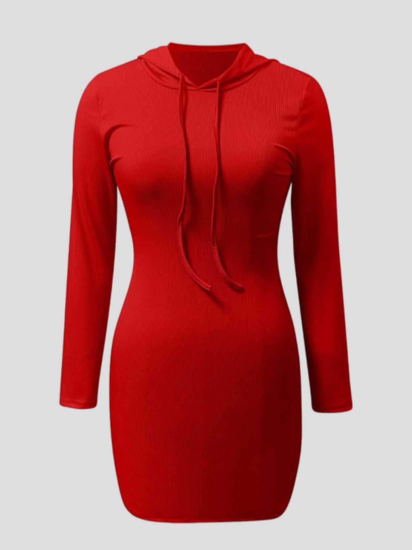 hoodie dress women Red