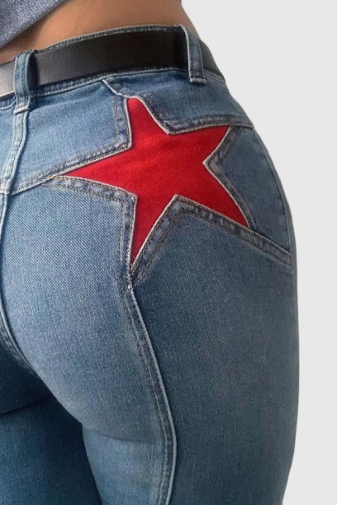 jeans with red stars on back