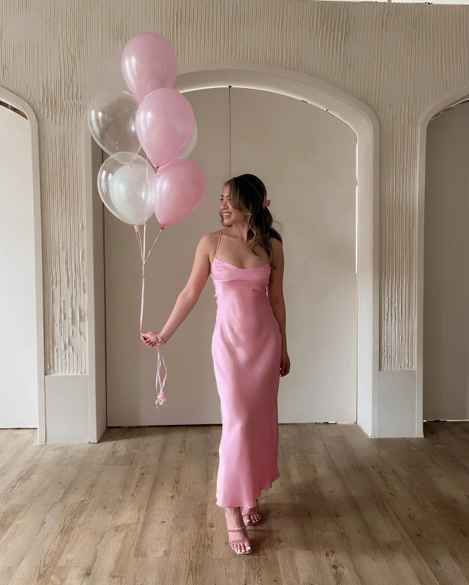 light pink spaghetti strap dress