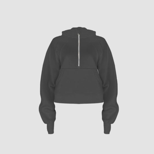 kangaroo pocket hoodie Black