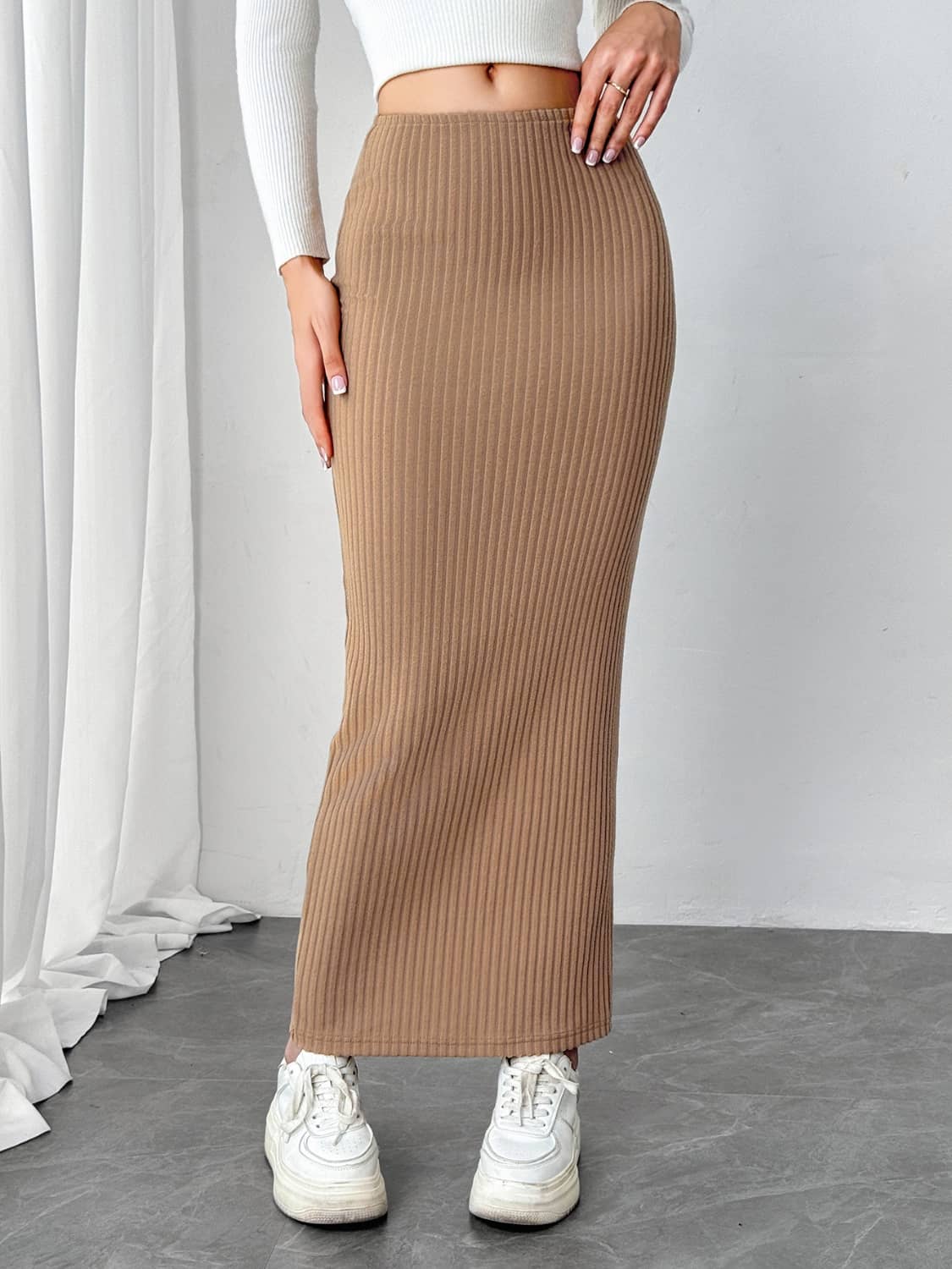 knit skirt long