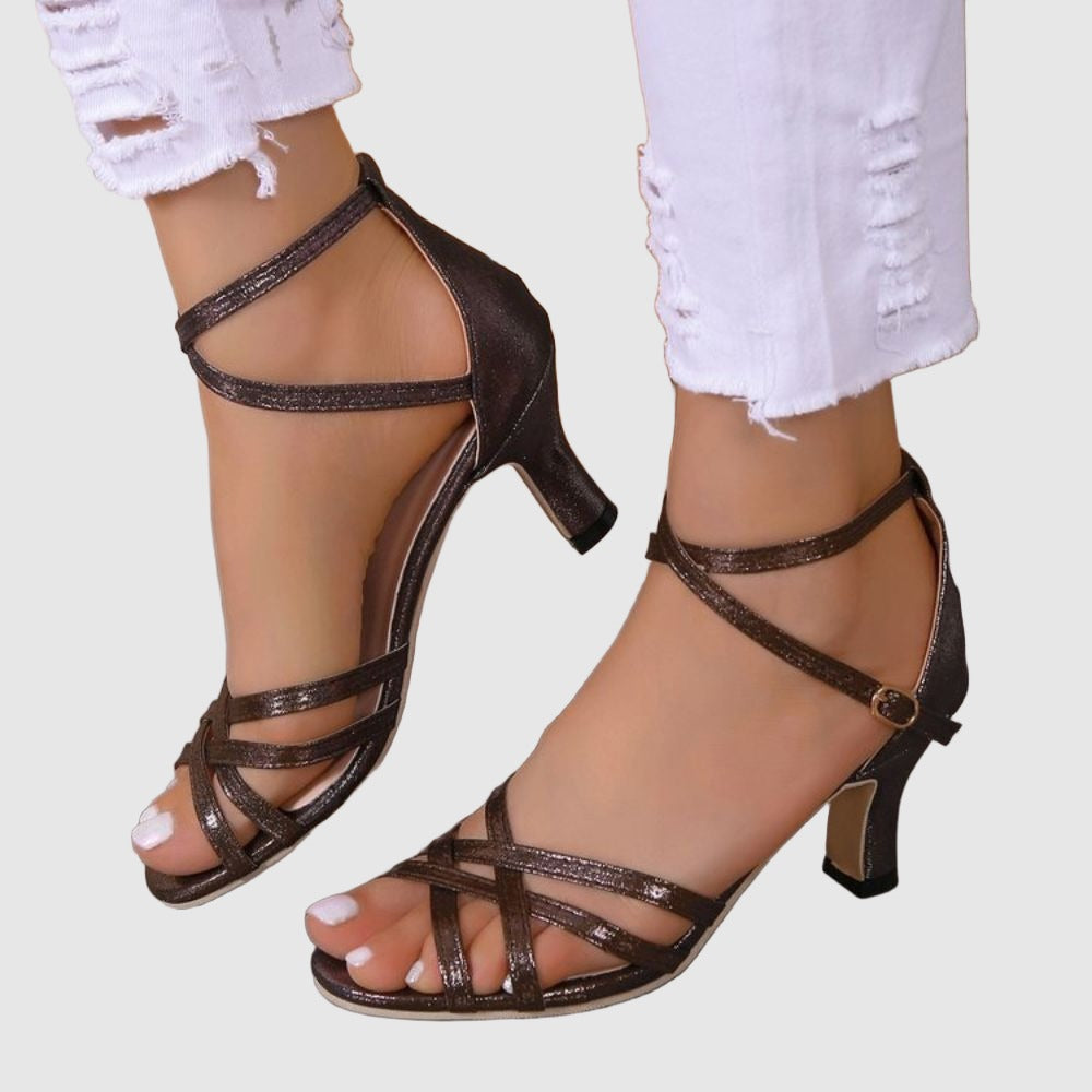 mid heel strappy sandals