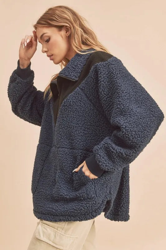 oversized fleece sweatshirt women