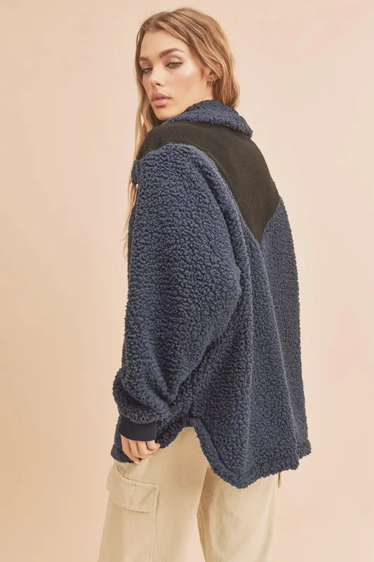 oversized fleece sweatshirt women